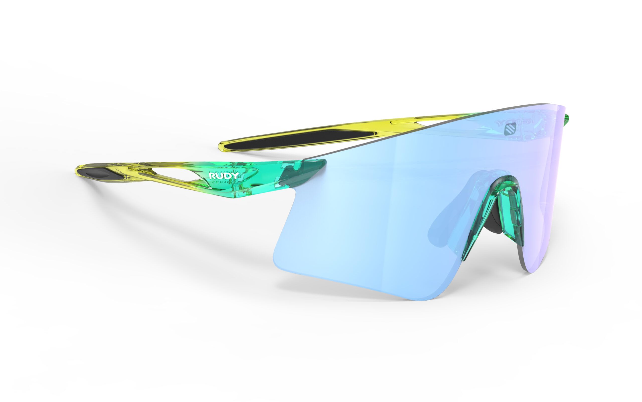 Rudy Project Astral X Spring Edition Crystal Aquamarine with Apple Green Gloss Ice Sunglasses, Fade, Frame, Multi-Laser Lens, SP946881-0000