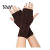Knitted Arm Warmers for Women Ribbed Wrist Warmers, Stretchy Cable Fingerless Gloves, Lightweight Warm Sleeves Soft Mitten, Half Finger Autumn Winter