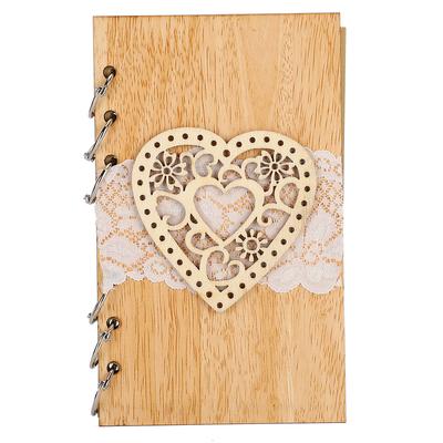 Wooden Guest Book Memorable Signature Message Notebooks Gift For Wedding PartyJM00431