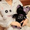Cute Cartoon Skull Cat Plush Toy Doll For Bed Cuddling Funny Ugly Gift