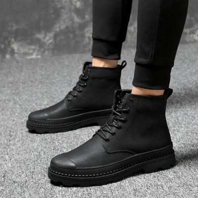 Fashion Men Shoe 2024 Fashion High Quality Men's Motorcycle Boots New Male Comfortable Walking Shoe Genuine Leather Sewing Boots for Men