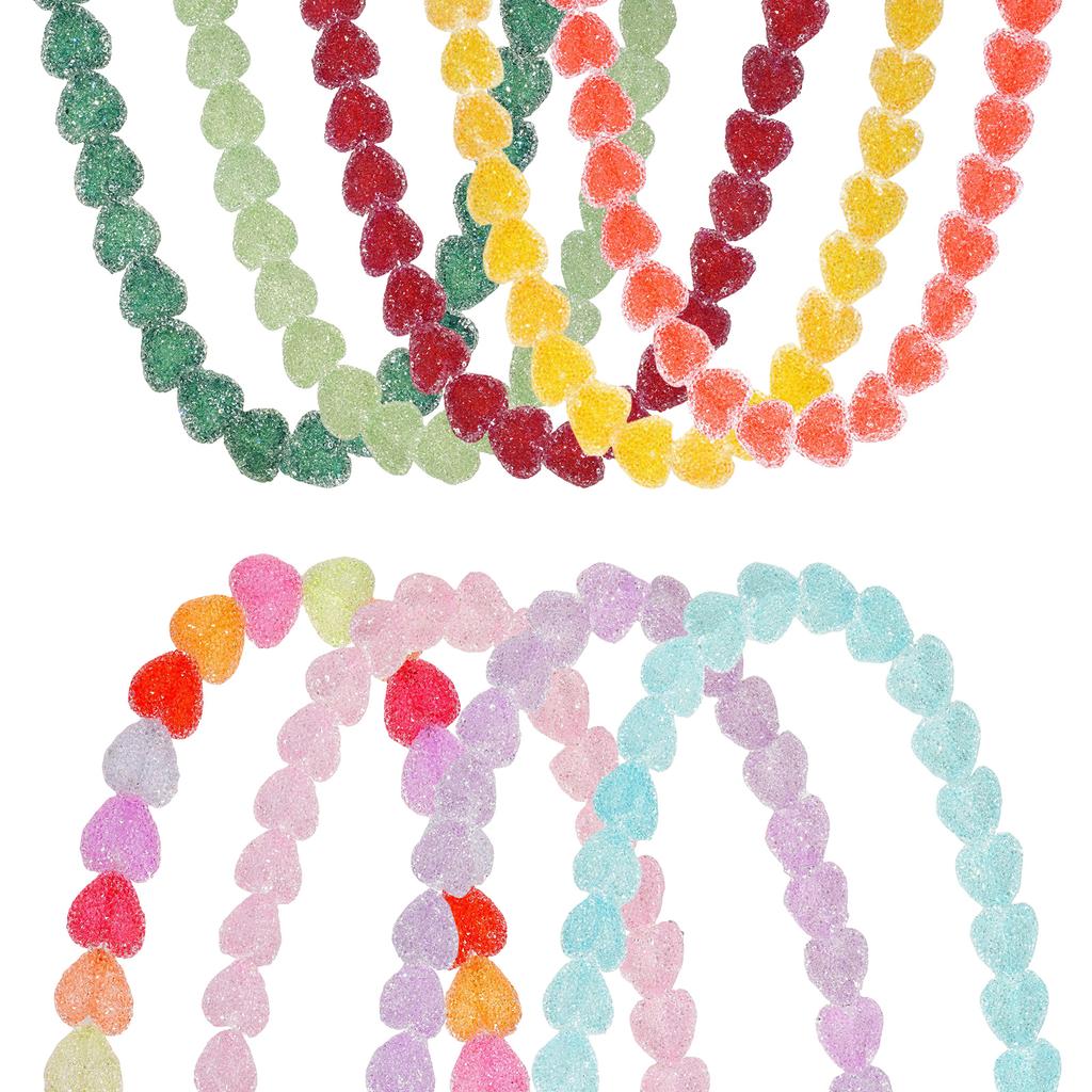 Cute Heart Shaped Resin Pendant Necklace Vibrant Colors Lightweight Comfort Adjustable Chain Accessory For Daily Wear