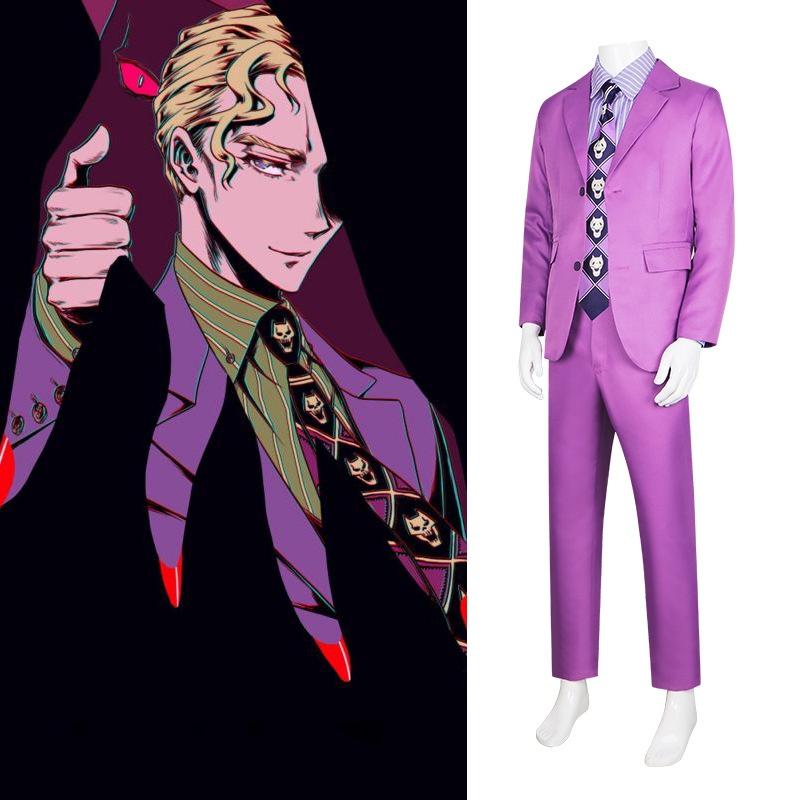 Szczegółowe ubrania do cosplayu Jojo's Bizarre Adventure Diamond Is Unbreakable Yoshikage Kira/Kosaku Kawajiri