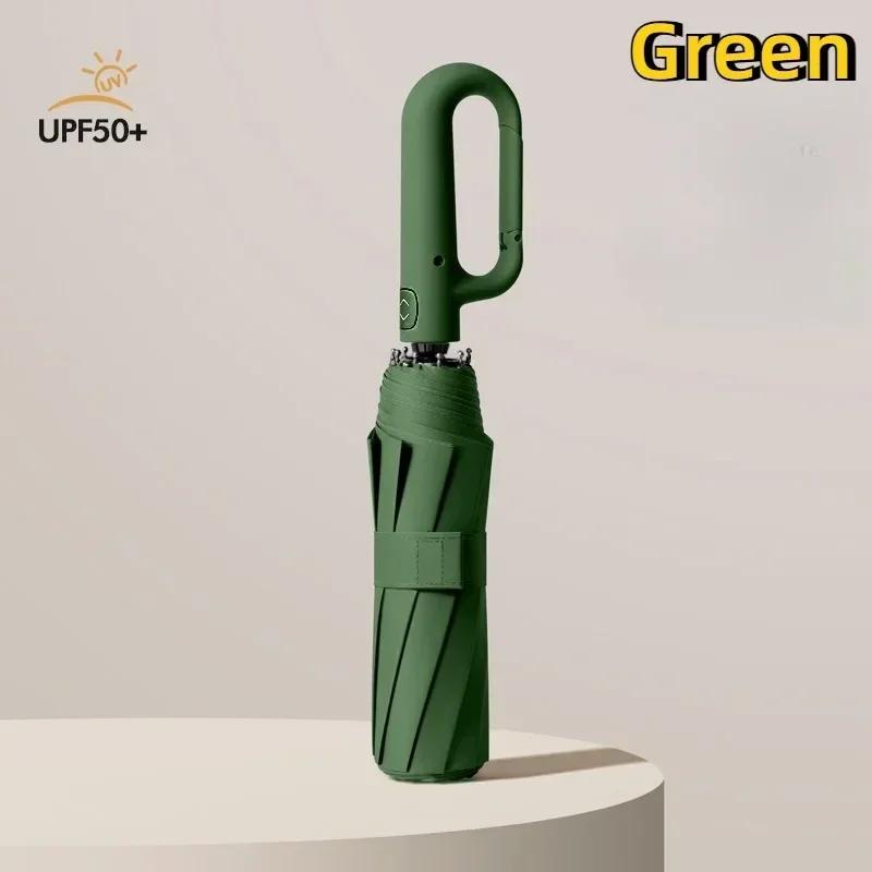 

Ветрозащитный автоматический зонт с защитой от ультрафиолета, портативный уличный зонт от солнца, многофункциональный, устойчивый, водонепроницаемый, складной iron&12K зелёный