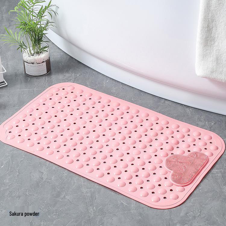 Eco-Friendly Odorless PVC Bathroom Non-Slip Mat with Suction Cups & Massage Foot Pad