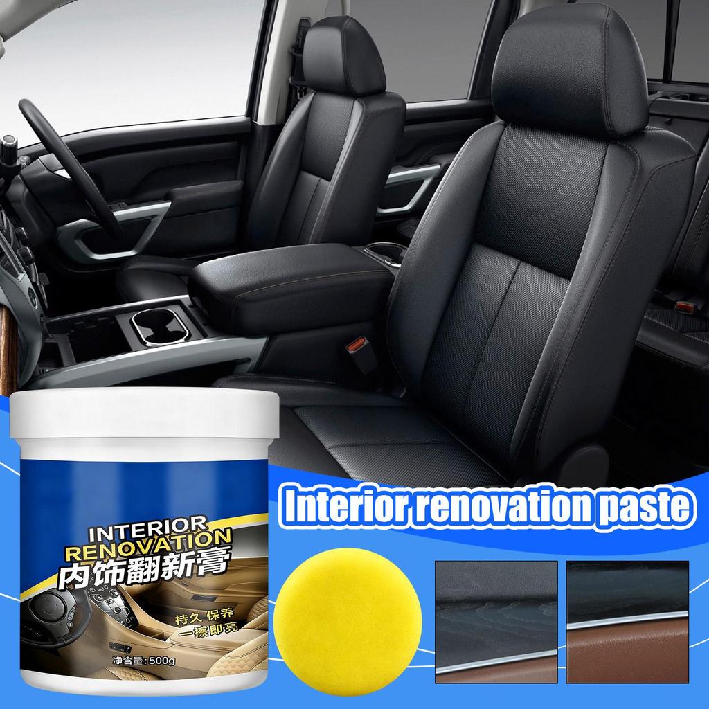 Leather Cleaner Car Interior Leather Seat Protectant Shine 500g Car Trim Stain Cleaning Paste For Trim Vehicle Truck Sedan
