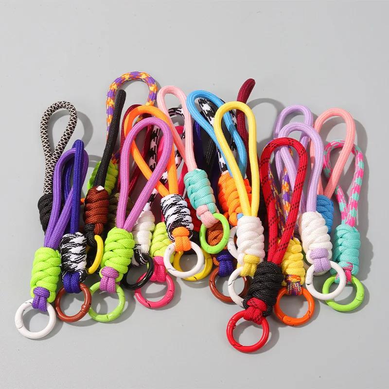 Color Combination Knot Mobile Phone Lanyard Creative Short Braided Lanyard Mobile Phone Case Key Ring can be Detachable to Preve