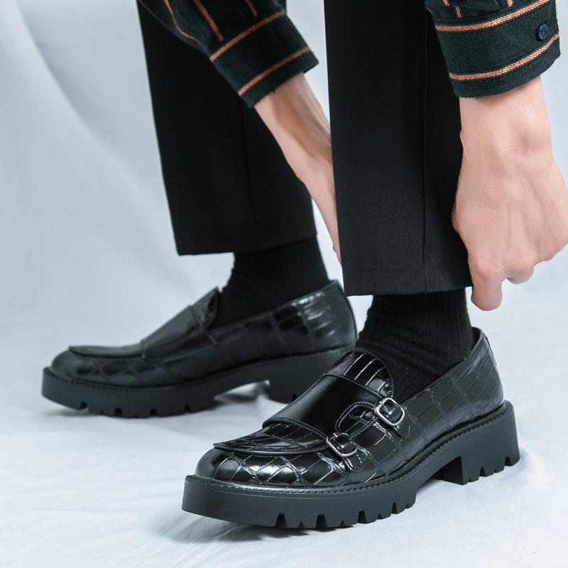 Fashion Men Luxury Brand Mens Loafers Leather Fashion Dress Shoes Handmade Men's Flats Walking Shoes All-match Mens Slip on Casual Shoes