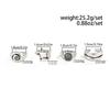 Salircon 4 Pcs/Set Punk Retro Five-Pointed Star Spiral Wide Rings Men Creative Hiphop Thick Finger Rings Sets Steampunk Jewelry