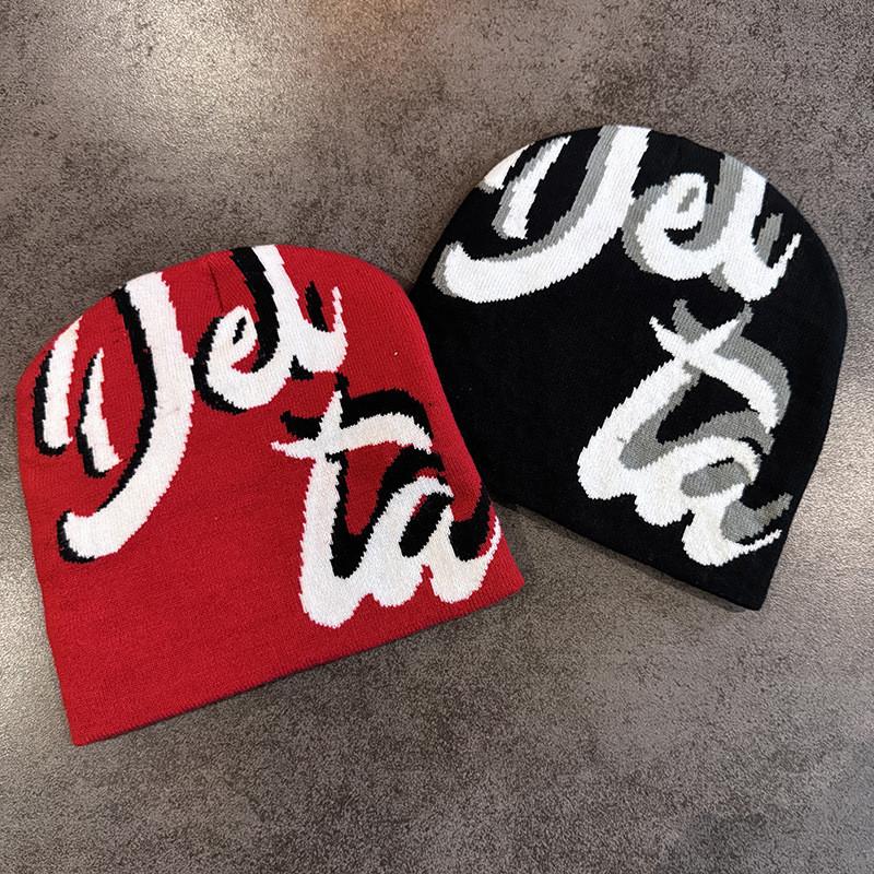 Knitted Jacquard Alphabet Hat Neutral Warm Hat For Street Casual Wear Daily