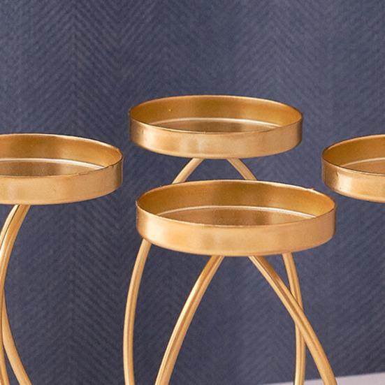 1/3/4/5-Candle Iron Candle Holder Decorative Tabletop Candlestick Holder Stand for Wedding Event Mantel Kitchen Dining Table Decor