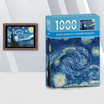 No Toxic 1000pcs Paper Puzzles Famous Paintings Puzzle Stress Relief Picture Puzzle Best Gift for Boys Girls for Kids Child