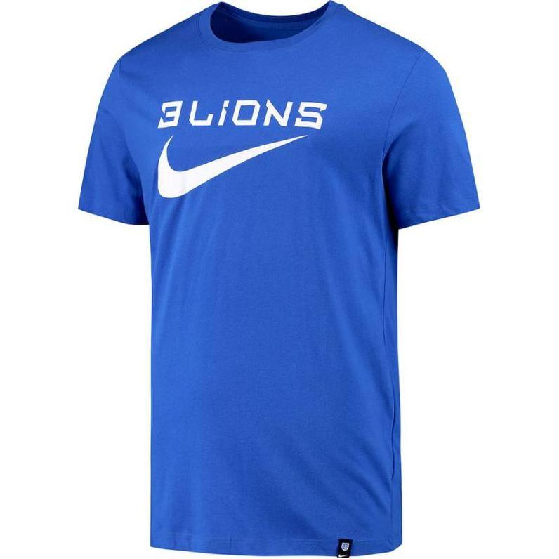 Nike T Shirts Men's Royal Blue Crew Neck Moderate Straight Fit DH7625-480