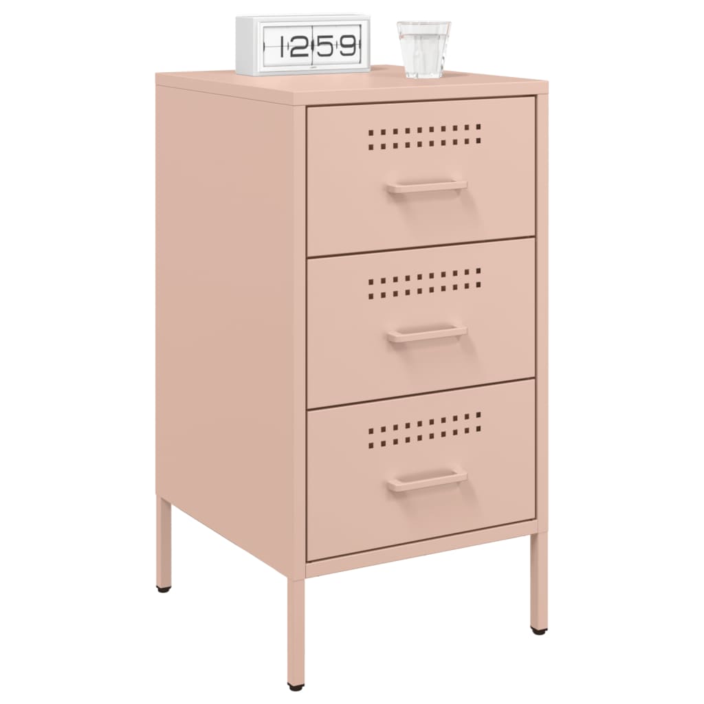 Nightstands 2 pcs Pink 36 x 39 x 68 cm Steel
