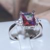 New Dazzling Square Zircon Ring Women 925 Stamp Flash Zircon Jewelry Party Wedding Birthday Gift Wholesale