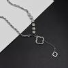 leaf clover necklace women's light luxury high-end sense fringed collarbone chain fashionable versatile niche design sweater chain