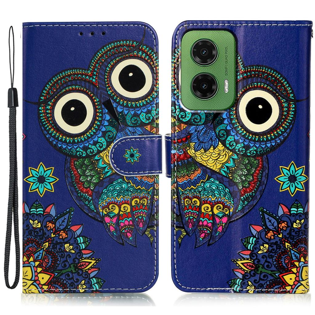 For Motorola Moto G35 5G Case Pattern Leather Wallet Phone Cover with Card Holder