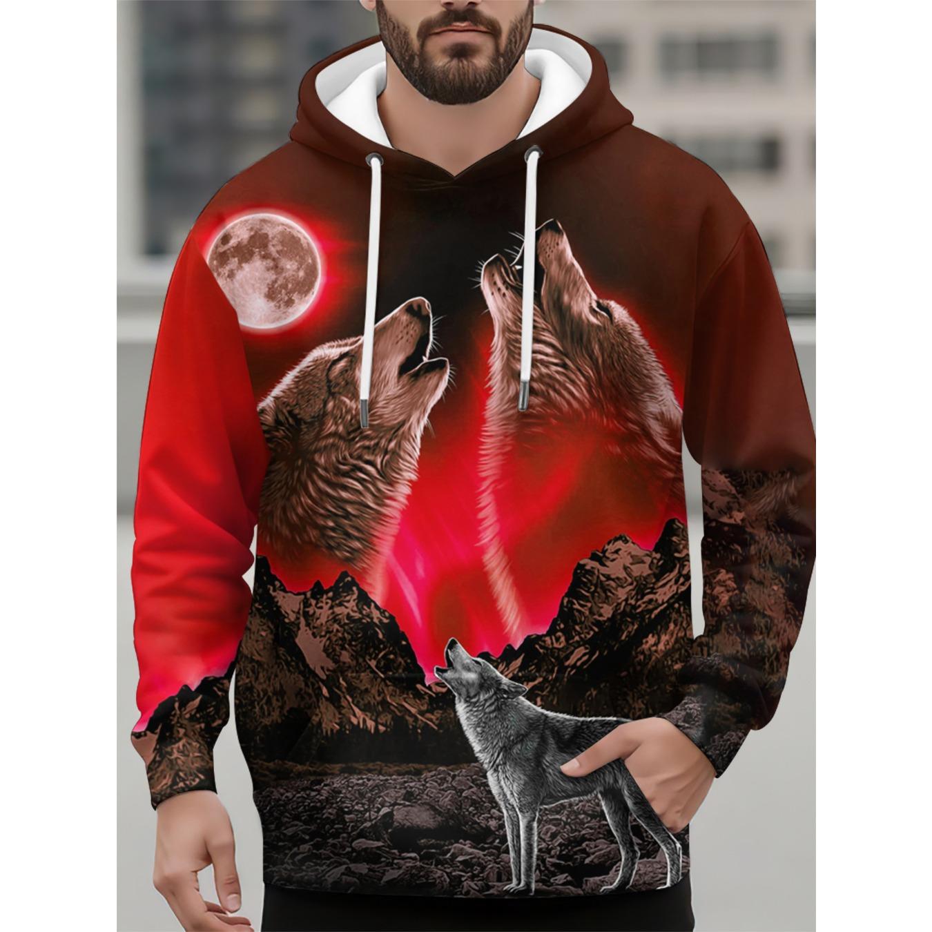 

Fashion Men s Hoodie Sweatshirt Animal Wolf 3D Print Fashion Hoodie Street Casual Sweatshirt New Men s Oversized Clothing 5XL