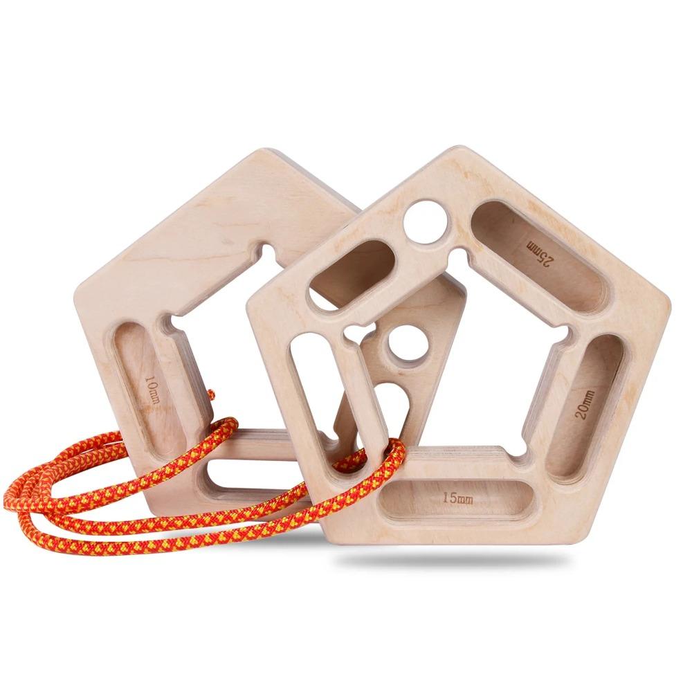 1 Pair Multifunctional Wooden Climbing Board Simulated Rock Climbing Arm Training Fingerboard Gym