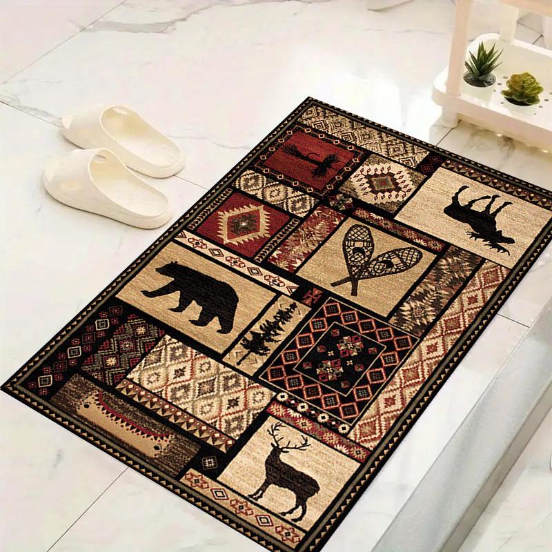 Cabin Bear Carpet Rug for Living Room Bedroom Home Sofa Decoration,Kids play Non-slip Floor Mat