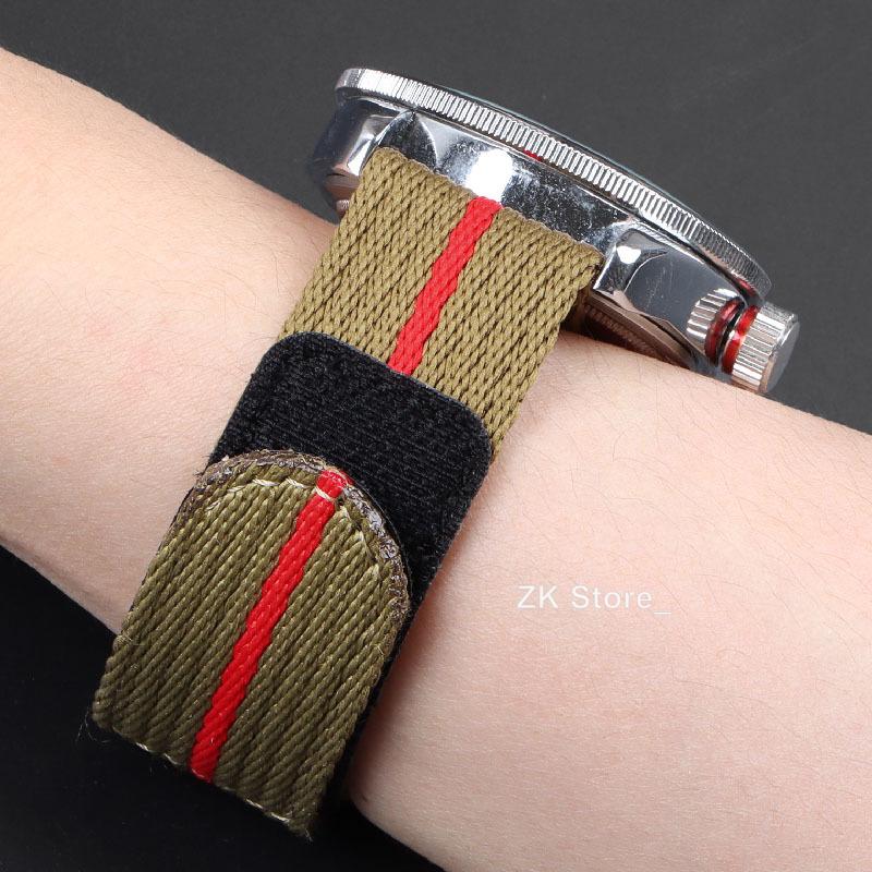 Nylon Fabric Straps 20mm 22mm for Seiko Watch Bracelet Smart Watch Band Touch Fastener Watchband Men Replacement Wristband Belt