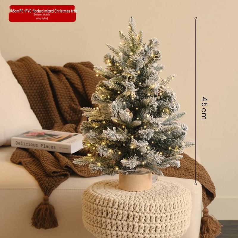 New Mini Christmas Tree with Lights, DIY Ornaments, and Desktop Decorations Set