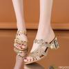 2026 new women Summer Fashionable versatile thick heels shoes sexy comfortable High Heel Slippers Open Toe  minimalist sandals