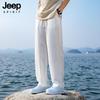 JEEP SPIRIT Men's Lightweight Linen Blend Cooling Straight-Leg Casual Pants