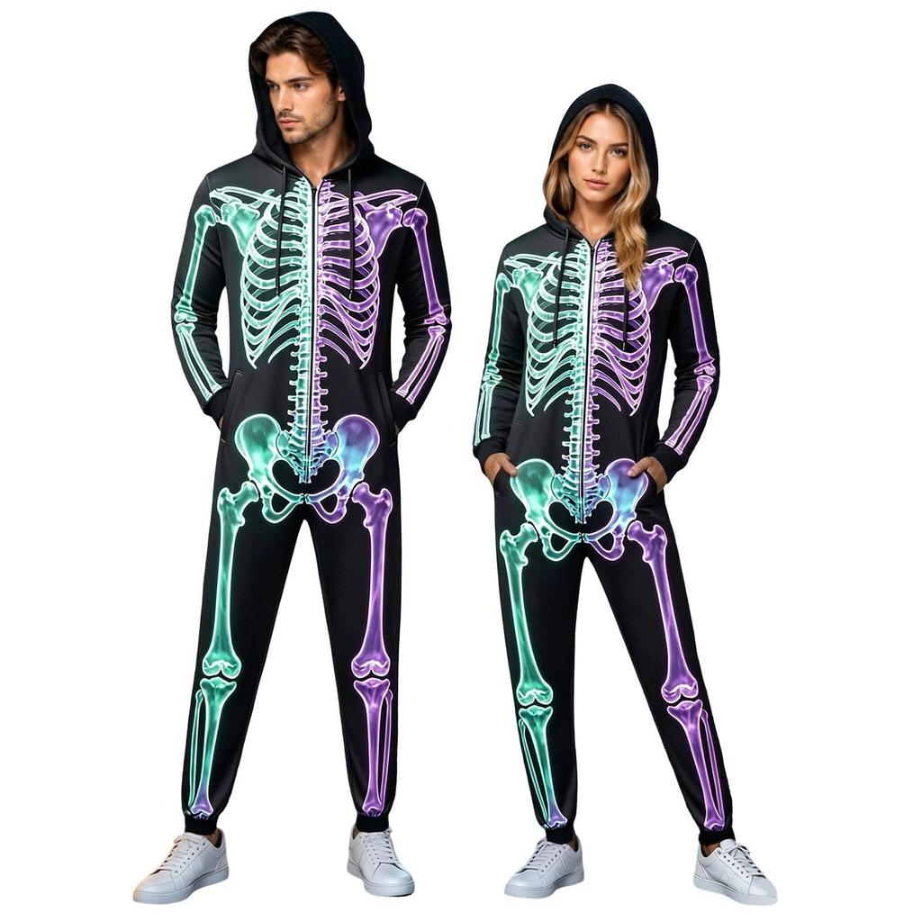 Costum salopetă cu glugă Halloween unisex pentru adulți, bărbați, femei