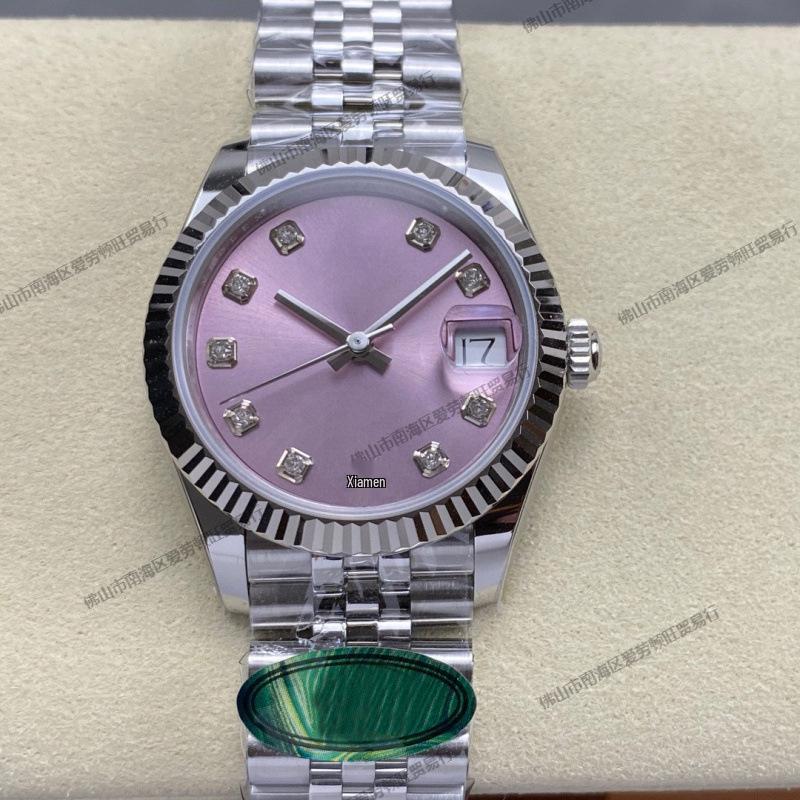 Lao Jia Ri Zhi Dvoubarevné pánské automatické hodinky 31 mm, perleť, nerezová ocel, s diamanty, funkce kalendáře
