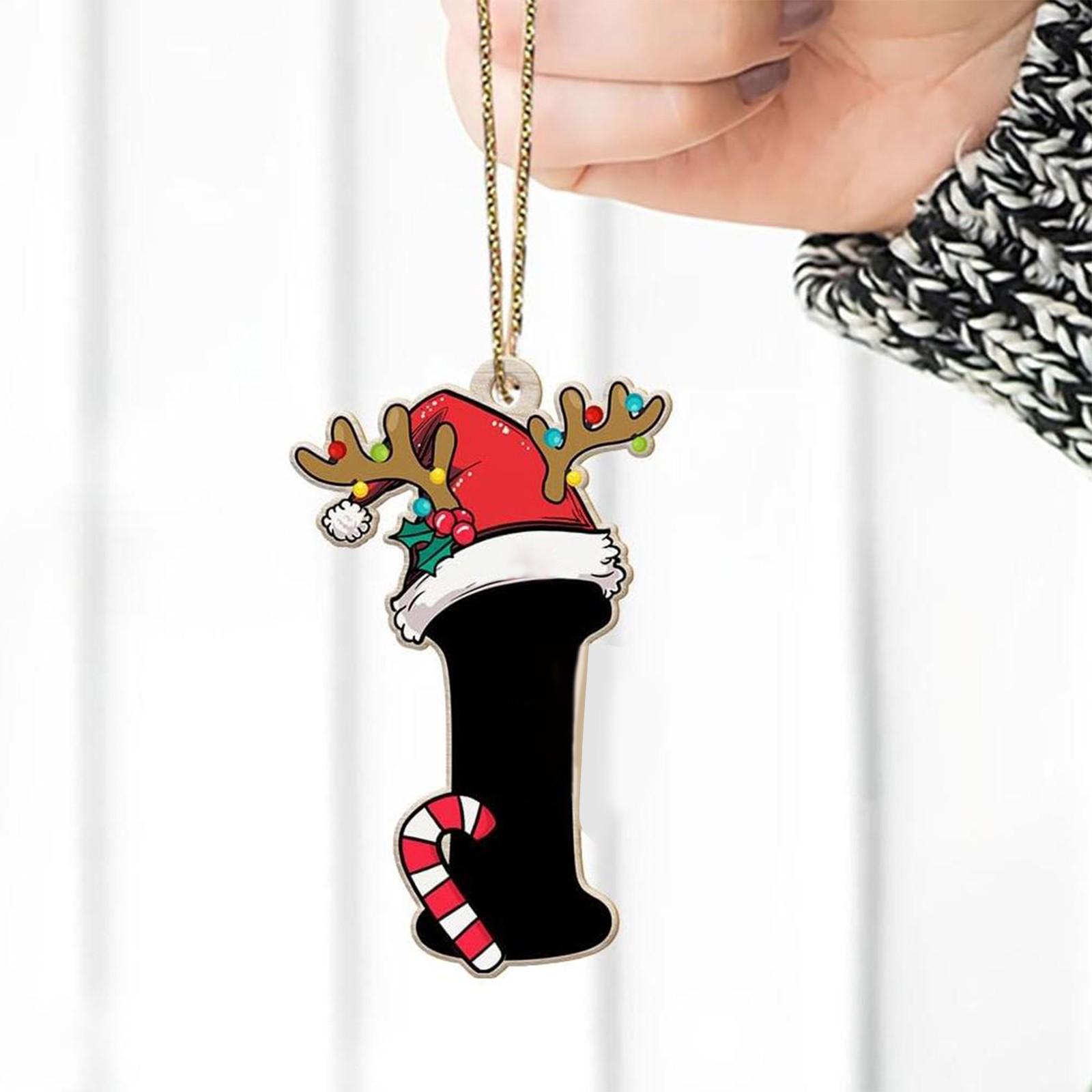 

26 букв, украшение на рождественскую елку, рождественская подвеска, сделай сам, подвеска в виде алфавита, атмосферное украшение, буквы на рождественскую елку, 1 шт. One Size