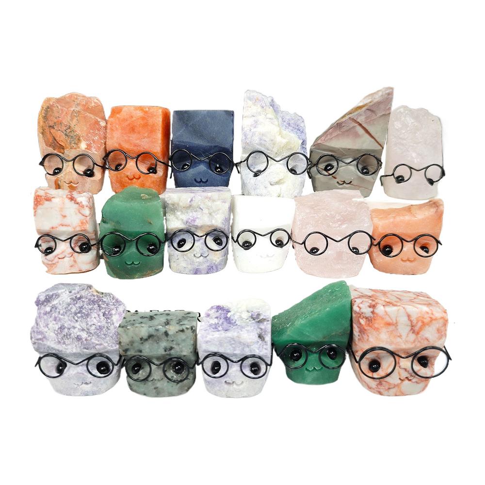 

Статуэтка из хрусталя ручной работы Скульптуры из хрусталя ручной работы для стола Миниатюрная фигурка в очках Художественная статуэтка для кухни красный