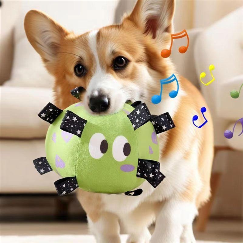 Practical-Dog Vocal Ball Plush Funny Interactive Pet With Bells Cleaning Tooth Chew For Small Large Dogs Cats Puppy