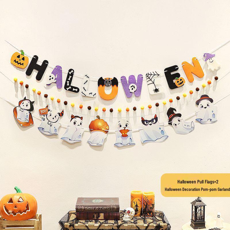 Halloween Hanging Decor: Flags, Flowers, and Ornaments for a Spooky Atmosphere