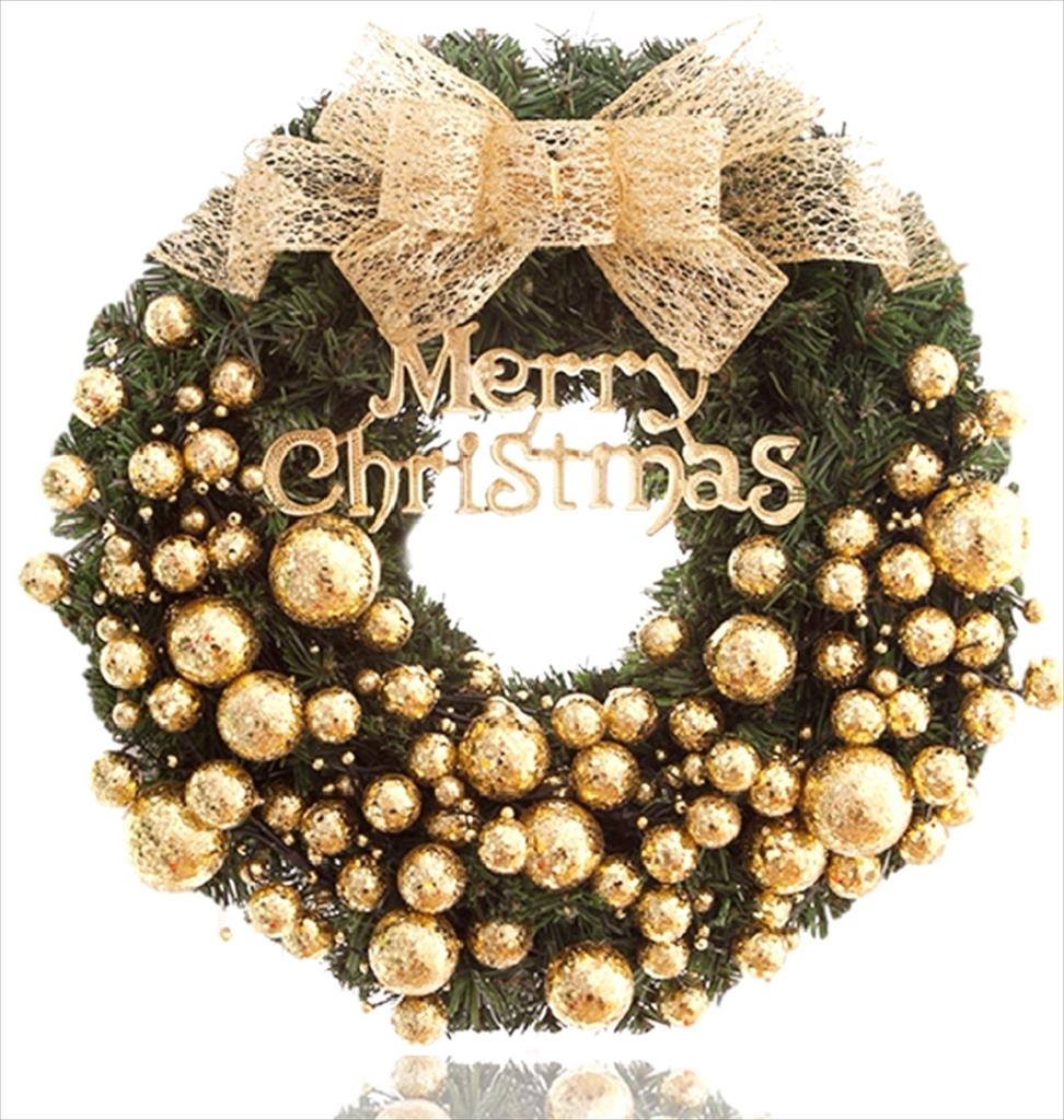Christmas Wreath Ornament Stylish Wall Decoration Gold 40cm