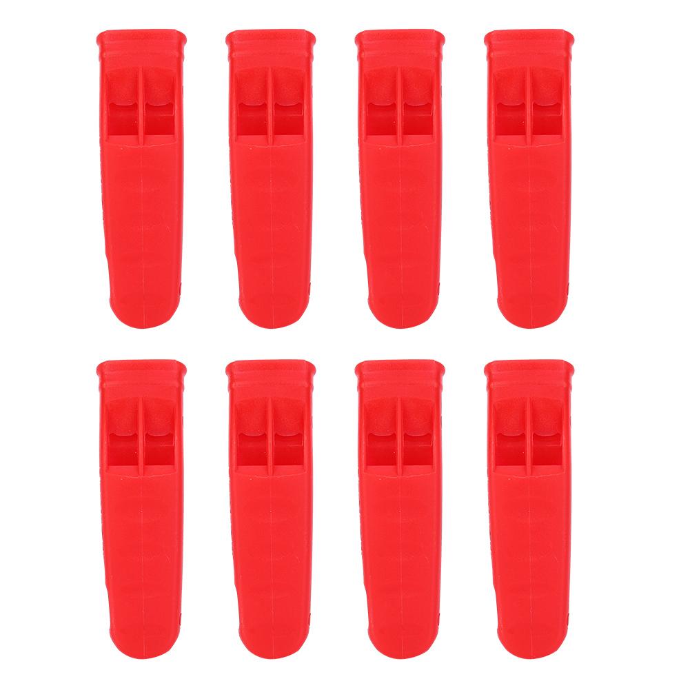 8PCS Plastic Bright Red Lightweight Life Vest Dual Frequency Outdoor Survival Rescue Emergency Long