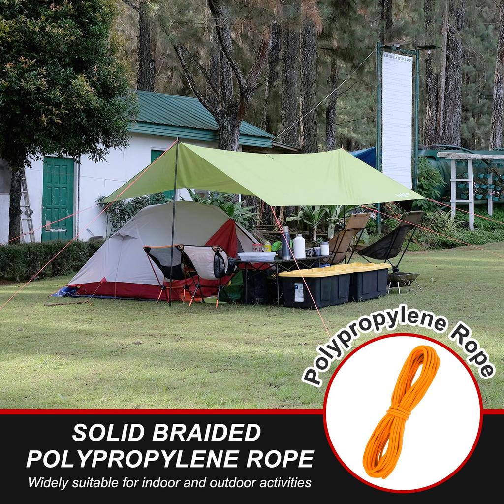 Uxcell 3/8" 90ft Polypropylenseil, Fest geflochtenes Nutzseil für Camping, Fahnenmasten, Schränke und den Außenbereich, Gelb