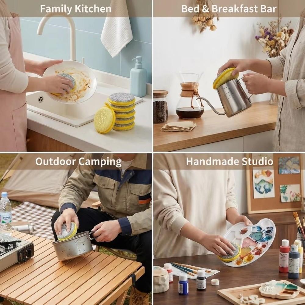 10PCS Double Side Dishwashing Sponges Washable Dish Wash Sponges  Pot Cleaning