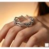 1 Unregelmäßiger Dornenrosenkranz Vintage Offen Verstellbarer Herrenring Trendiger Hip-Hop-Stil Personalisiertes Accessoire Geschenk
