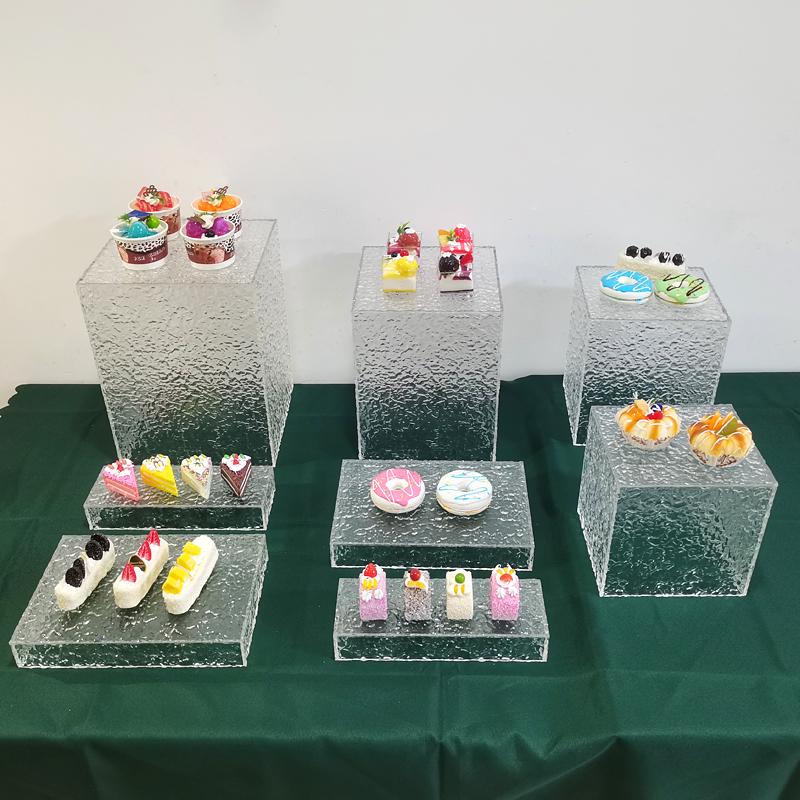 Acrylic Ripple Dessert Display Stand for Weddings and Buffets