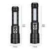 Super Big Flashlight USB Rechargeable Most Strong LED Flash Light Long Range Torch Zoom Outdoor Lamp With Digital Power Display