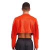 Herren Fransen Wildlederimitat Jacke Cropped Design Reverskragen Langarm Offene Vorderseite Strickjacke 80er Hippie Cowboy Stil