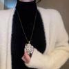 Crystal Pendant Sweater Necklace - Fashionable and Atmospheric Design