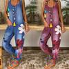 Mono rasgado con bordado Floral para mujer, peto vaquero sin mangas a la moda de verano para mujer