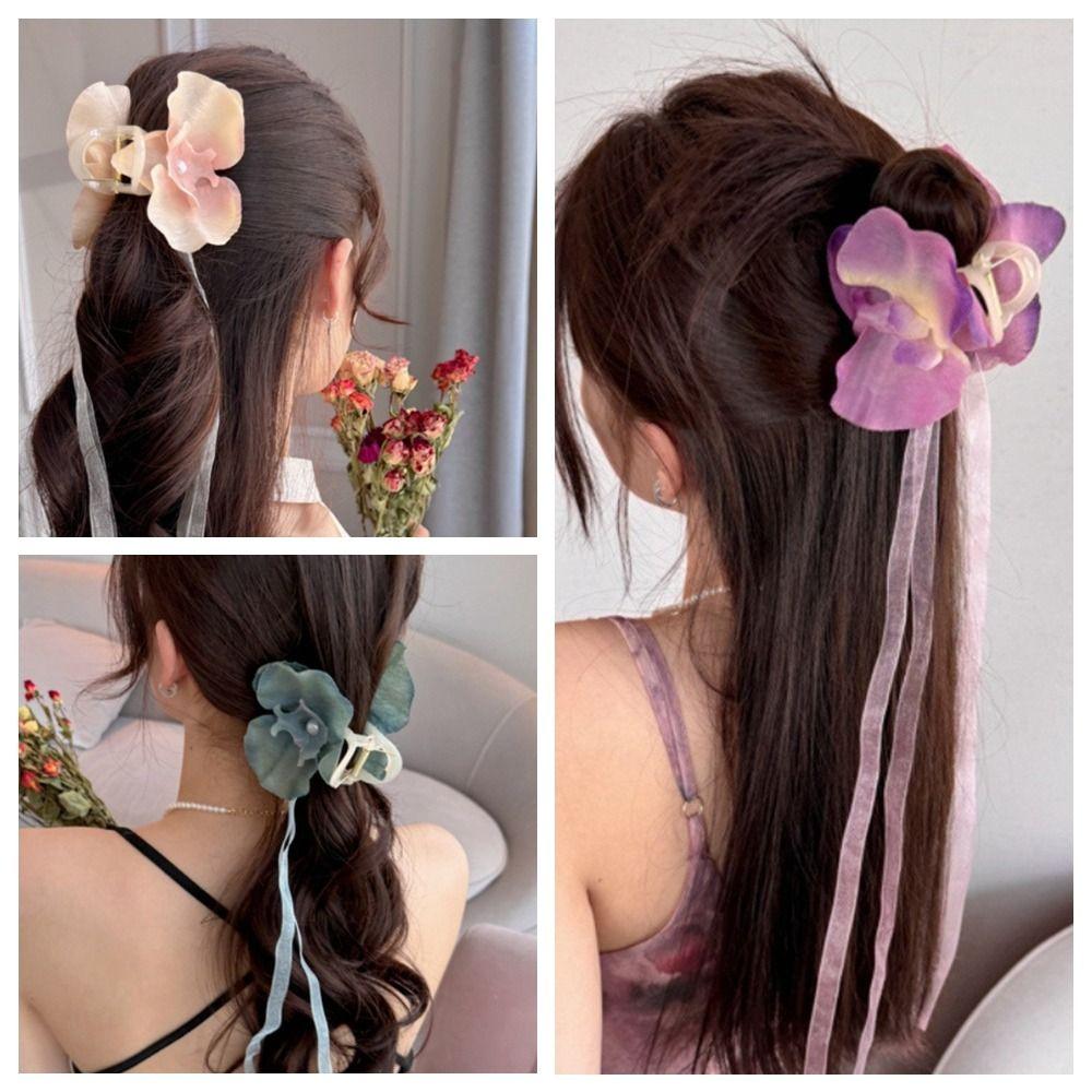 

Моделирование Цветок Цветочная Орхидея Коготь Зажим Многоцветная Элегантная Лента Заколки Для Девочек