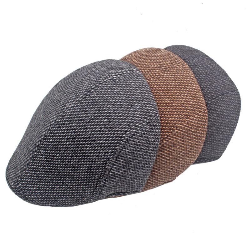 Podzimní zimní teplá čepice Britská pánská kšiltovka středního a staršího věku pokročilá čepice Old Man Vlněný baret Táta čepice