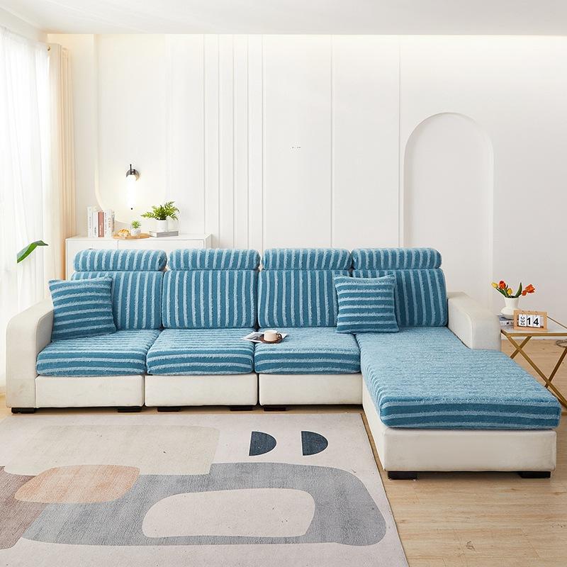 

Жаккардовый диван с перьями синели, однотонный комбинированный чехол для дивана, современный простой чехол для дивана