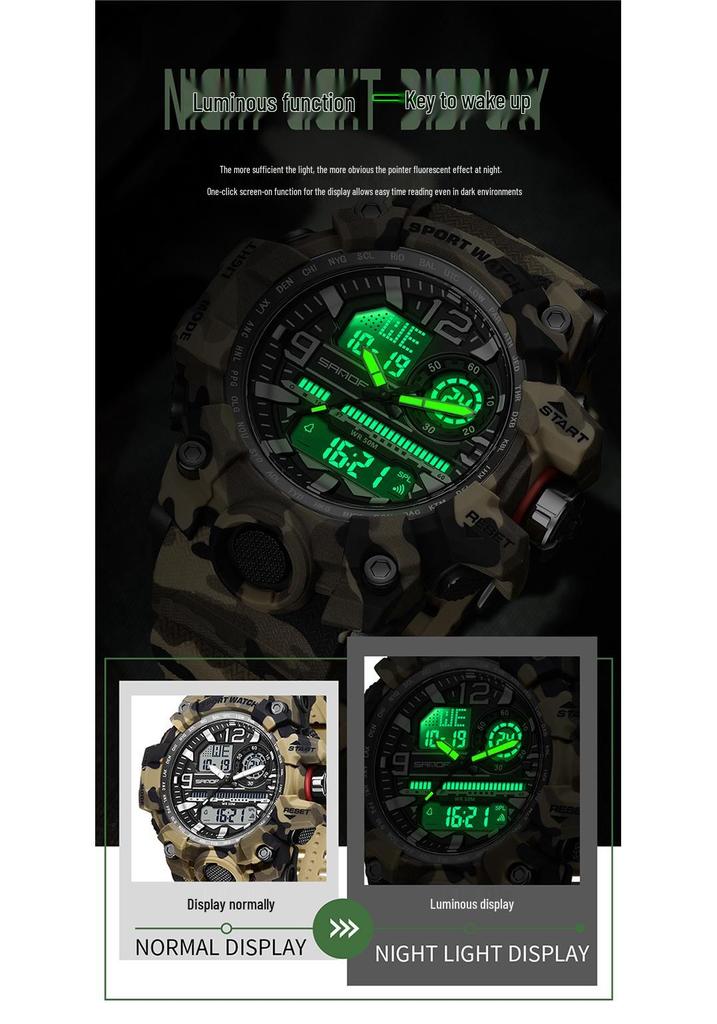 Sanda Multifunctional Camouflage Tactical Outdoor Sports Watch for Men