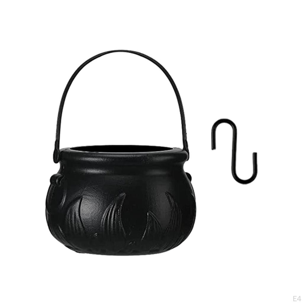 Halloween Candy Bowls Black Witches Serving Scene Props for Indoor Outdoor Small Kettles