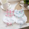 Pet Spring Cool Sun Protection Vest Drool Towel Pet Couple Clothing Decoration Teddy Cute Plaid Dress Puppy Clothes